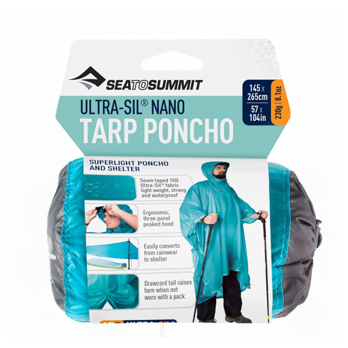 Poncho & Tarp i 1 - Superlett Ultrasil-materiale