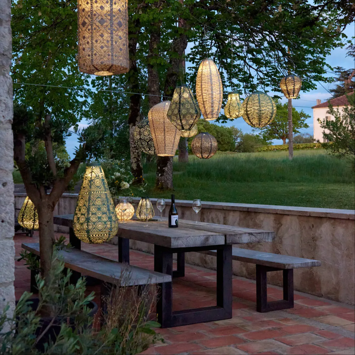 Lumiz Solcelle Led Lykt Lampshade 28 Mandela Sage Green