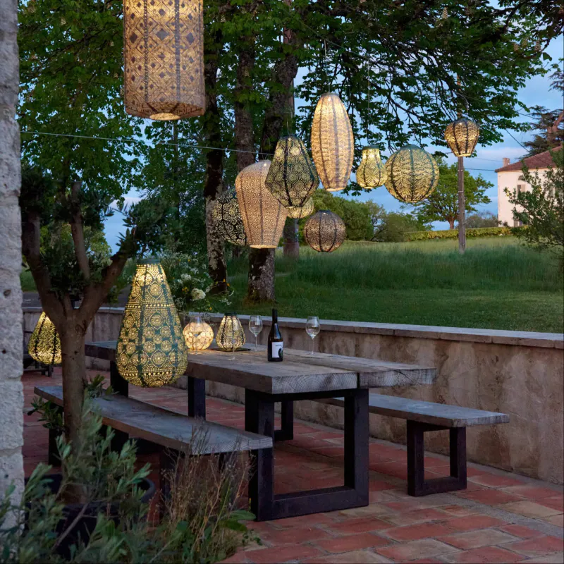 Lumiz Solcelle Led Lykt Lampshade 28 Mandela Sage Green