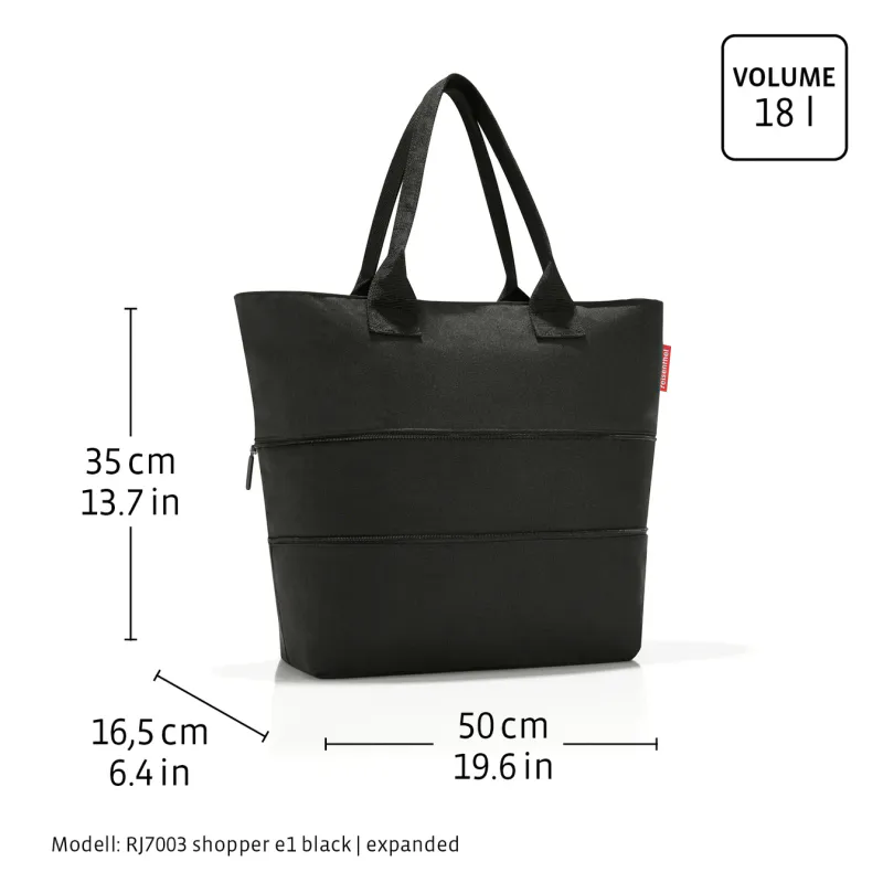 Veske Shopper E1 Ekspanderer, Herringbone grey - Reisenthel