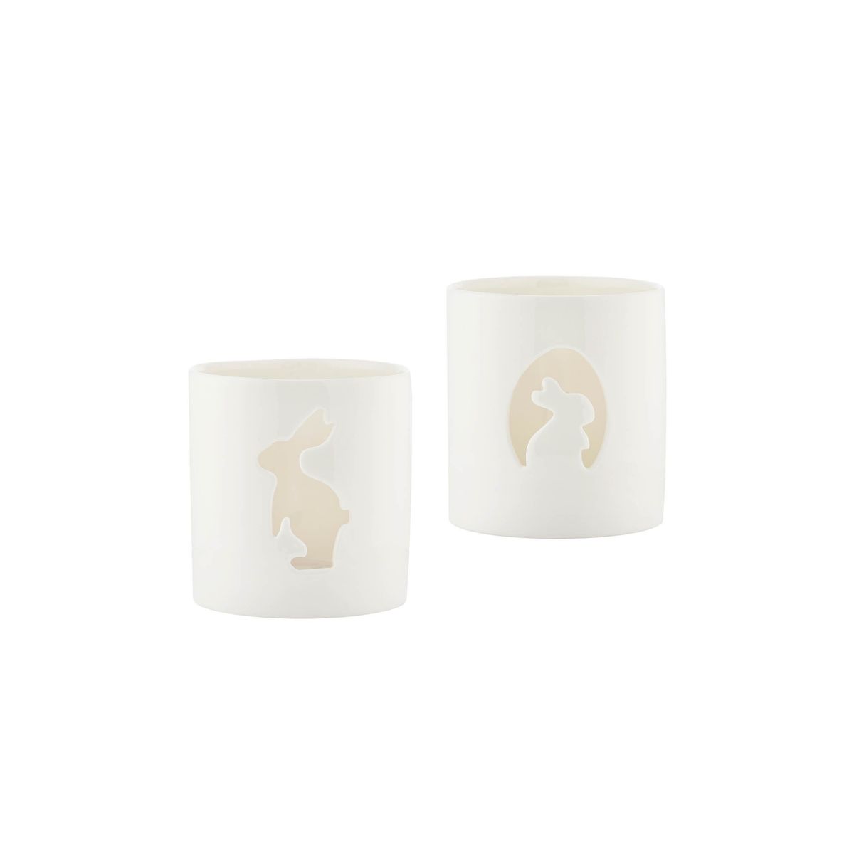 Telysholder Hare 8 cm, 2PK - Porsgrunds Porselænsfabrik