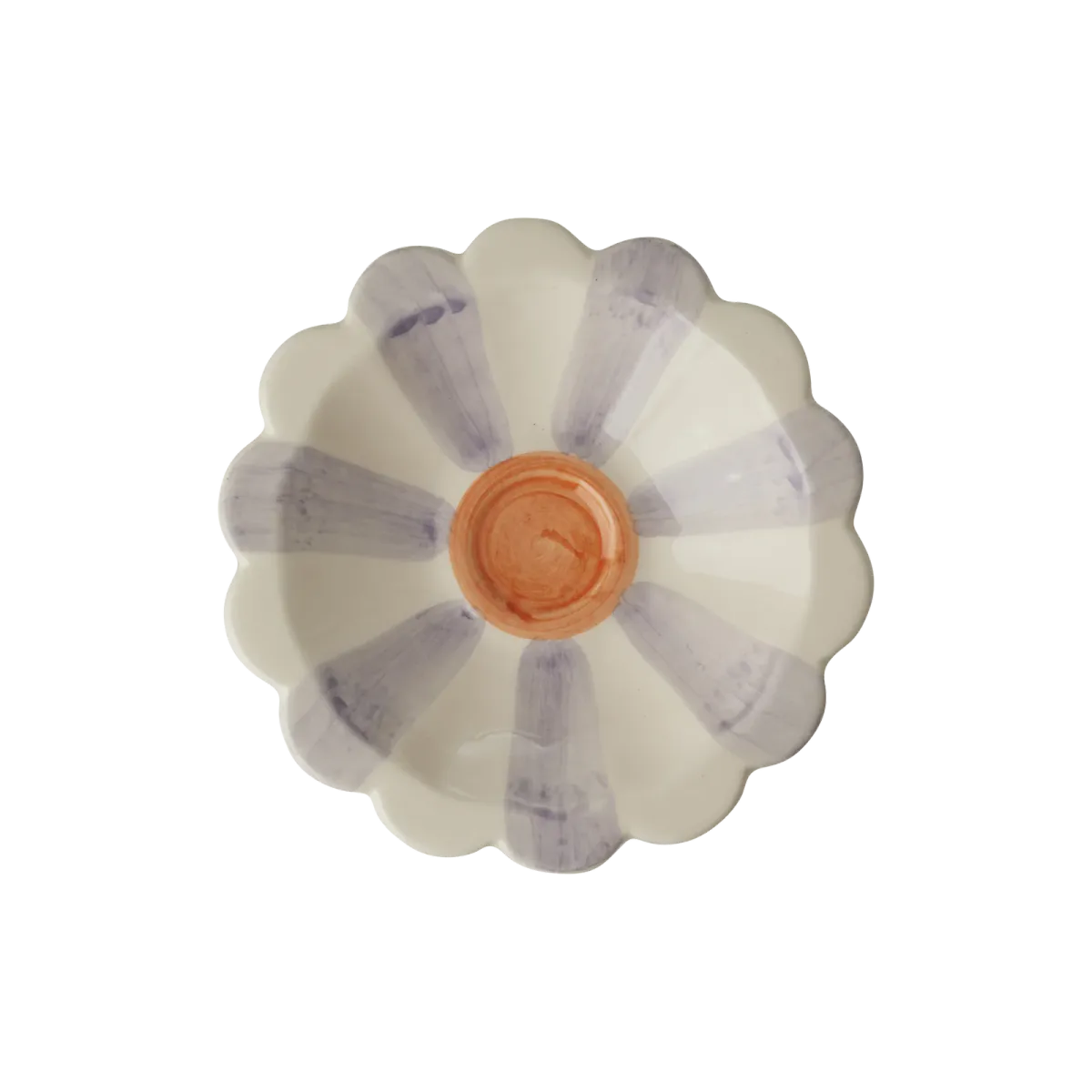 Rice liten skål i keramikk – lilla striper (12,5 cm)