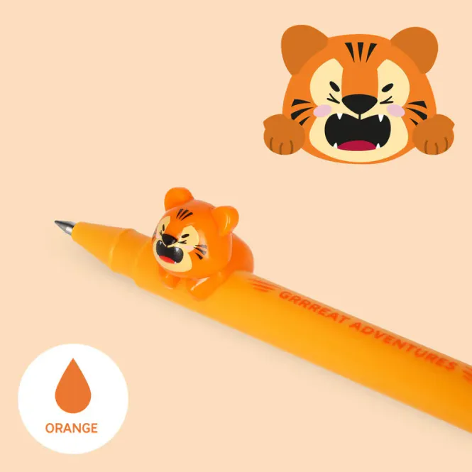 Hovedbilde Gel penn m. avtakbar Tiger, orangsje blekk