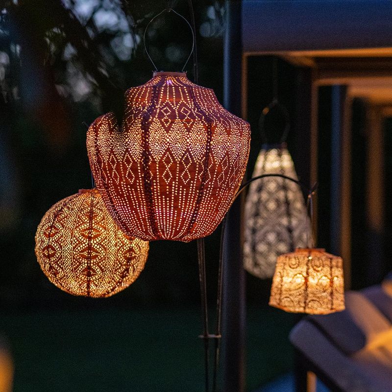 Lumiz Solcelle Led Lykt Round 20 Sashiko Mocha Mousse