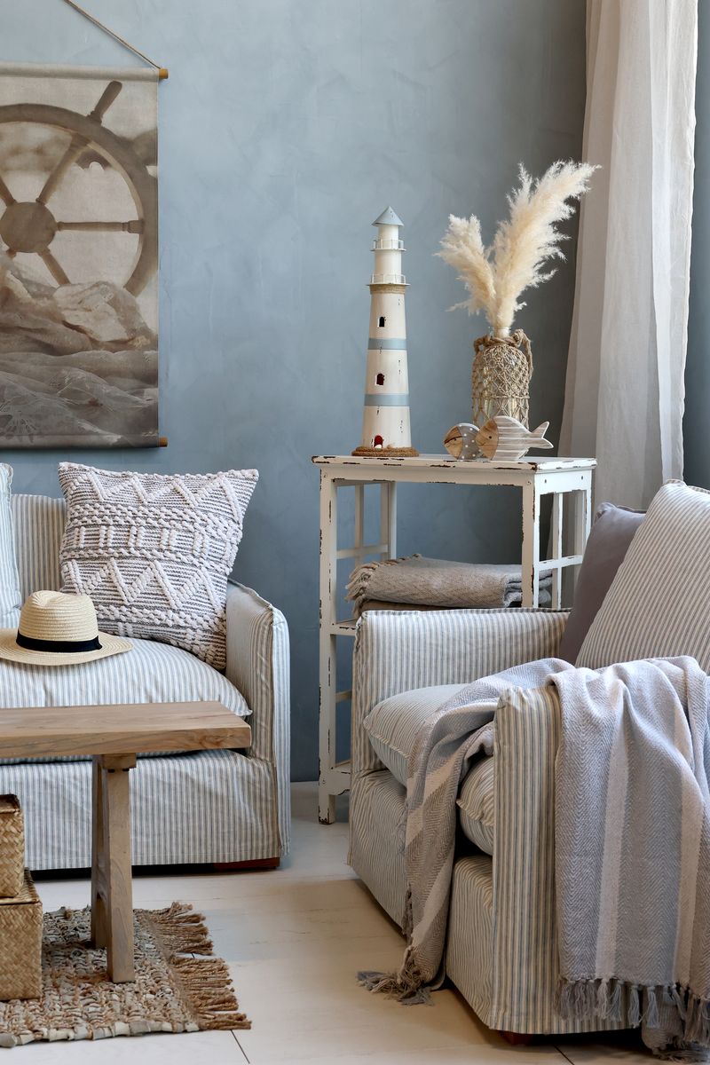 Stort Fyrtårn med LED-lys – maritim dekor