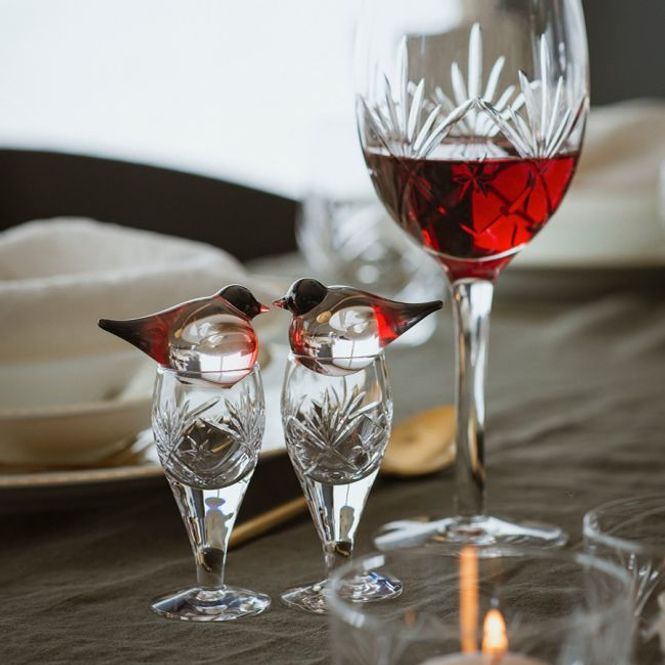 Hovedbilde Dompap  Bordpynt 6 cm 2 pk Hadeland Glassverk