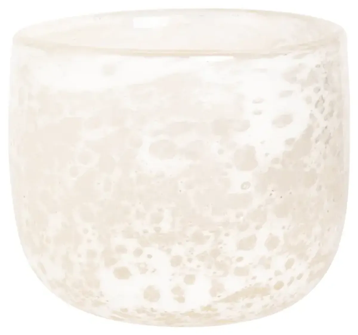 Lama telysholder glasert glass, stor Hvit