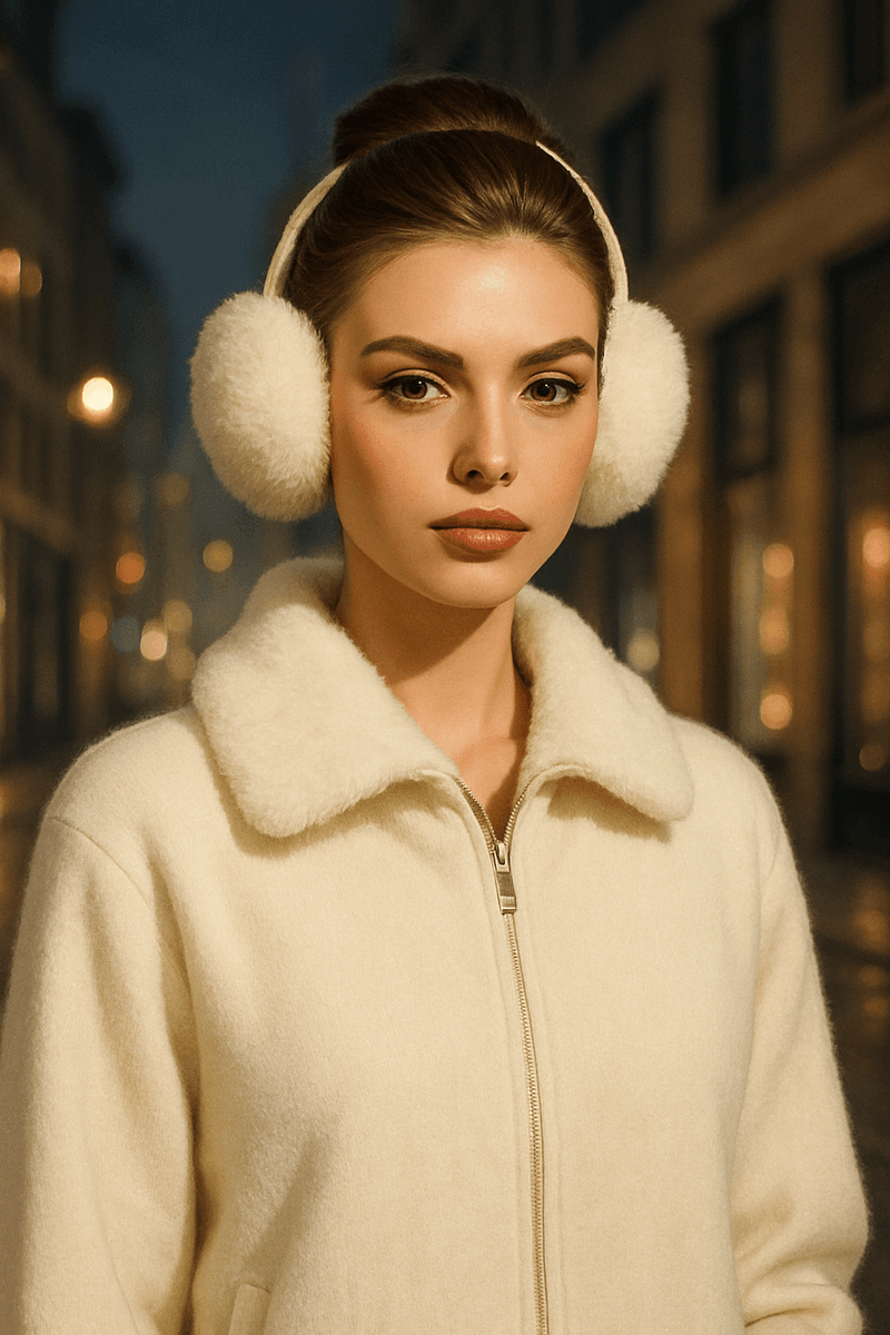 Ørevarmer Super Fluffy, hvit