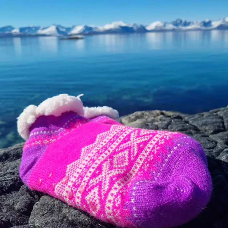 Kosesokk Mariusmønster kort rosa