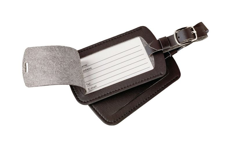 Go Travel Bagasjemerker PU-skinn 2-pk, sort
