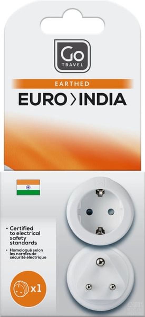 Adapter til India fra Go Travel