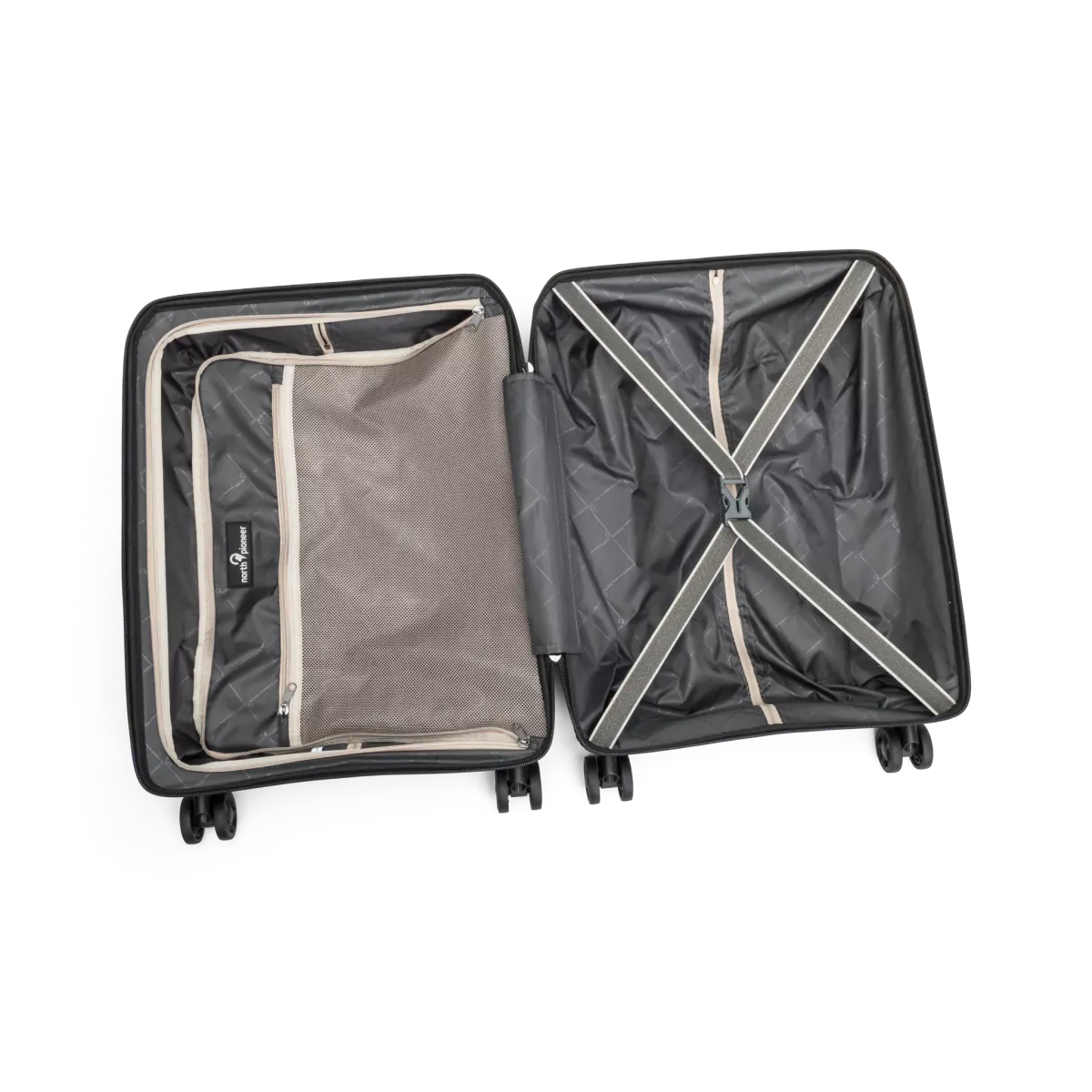 North Pioneer PRG Kabinkoffert, 4 hjul, 55 cm, 38L, Champagne