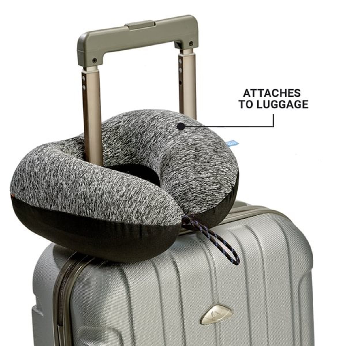 Nakkepute Memory Foam Zzz med blå tag - Go Travel