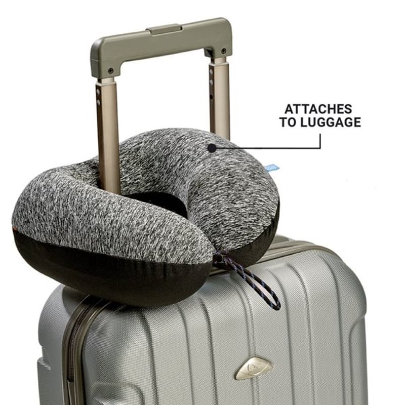 Nakkepute Memory Foam Zzz med blå tag - Go Travel