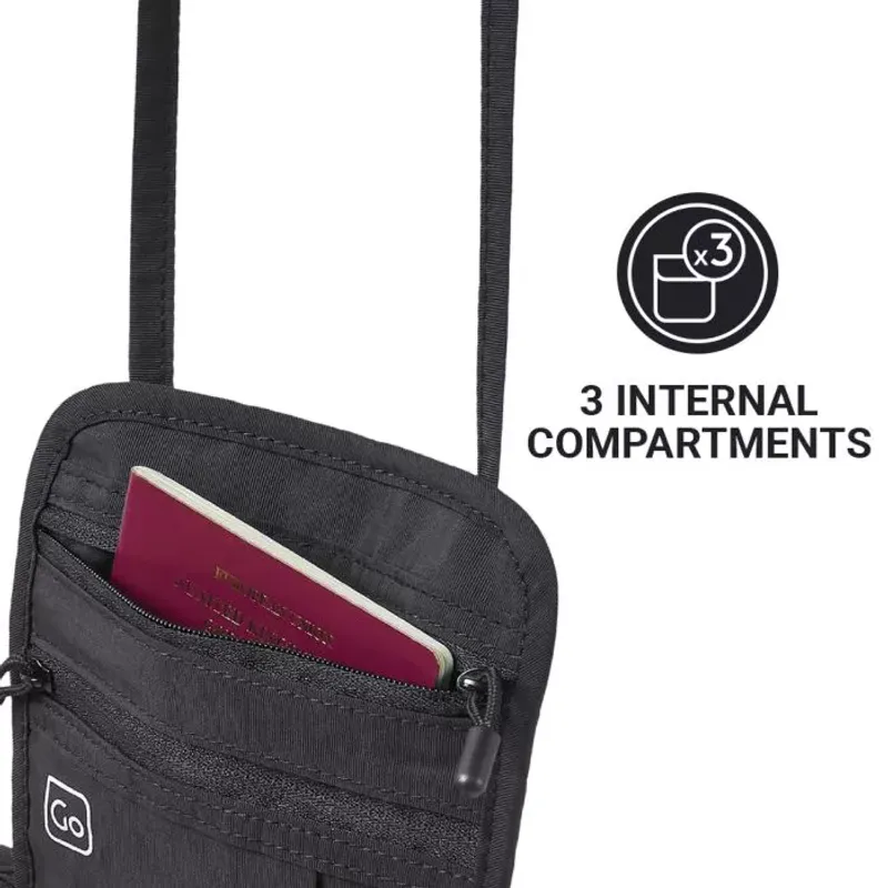 Nakkepose for Pass (Passport Pouch), svart fra Go Travel