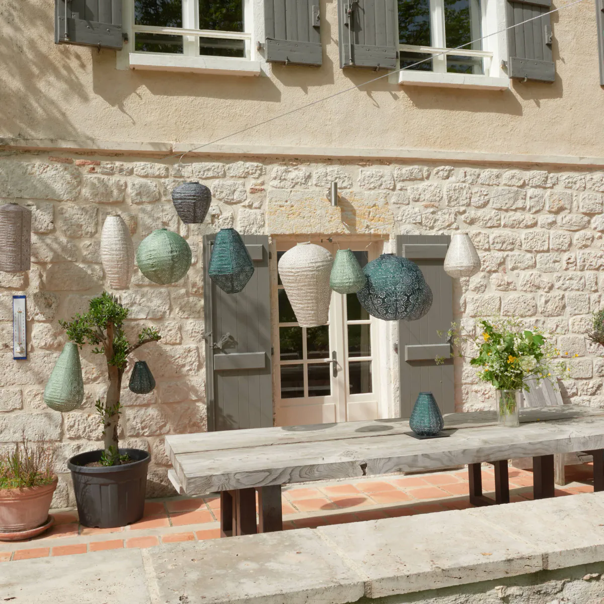 Lumiz Solcelle Led Lykt Lampshade 28 Mandela Sage Green