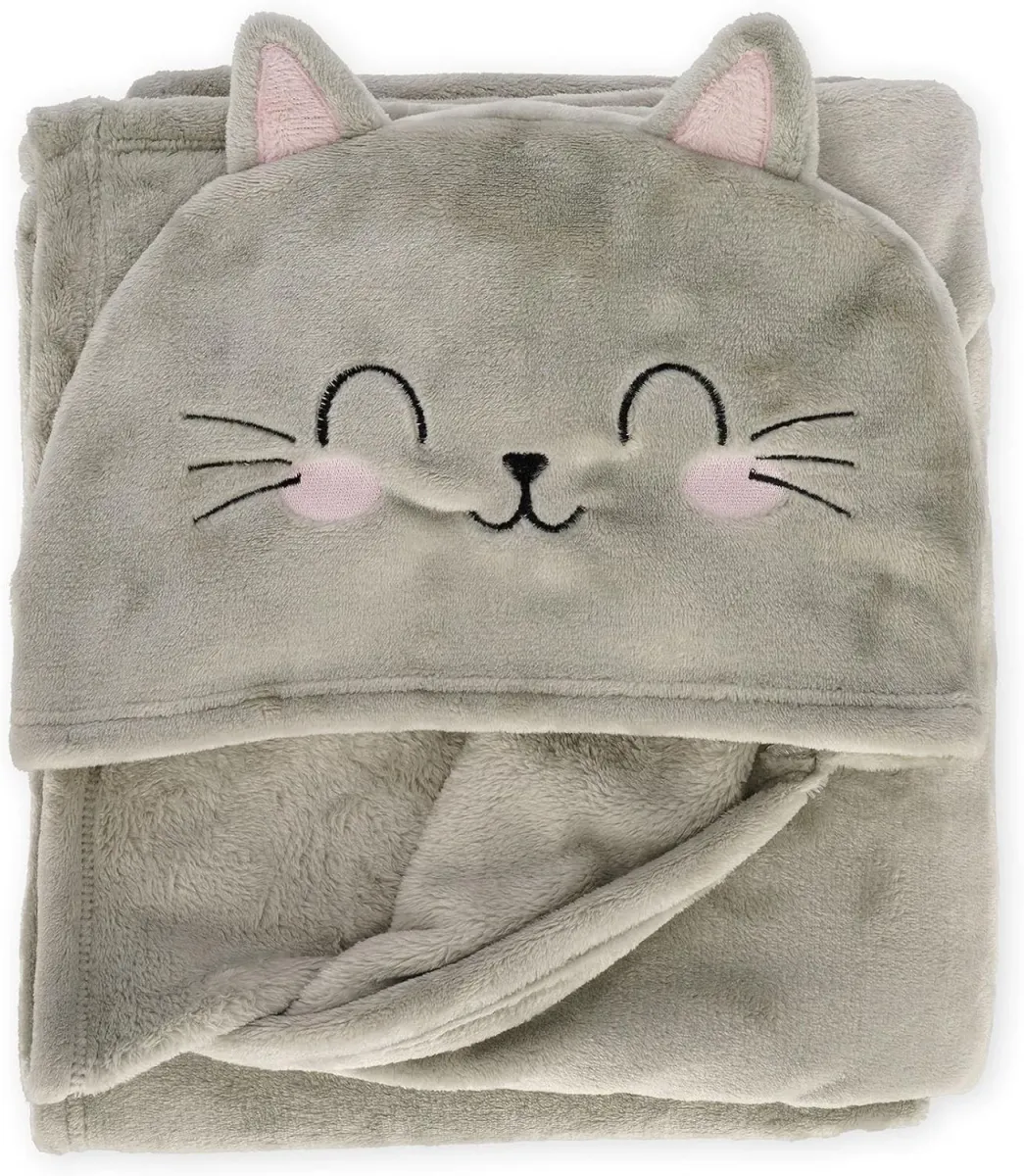 Koseteppe Katt m/hette